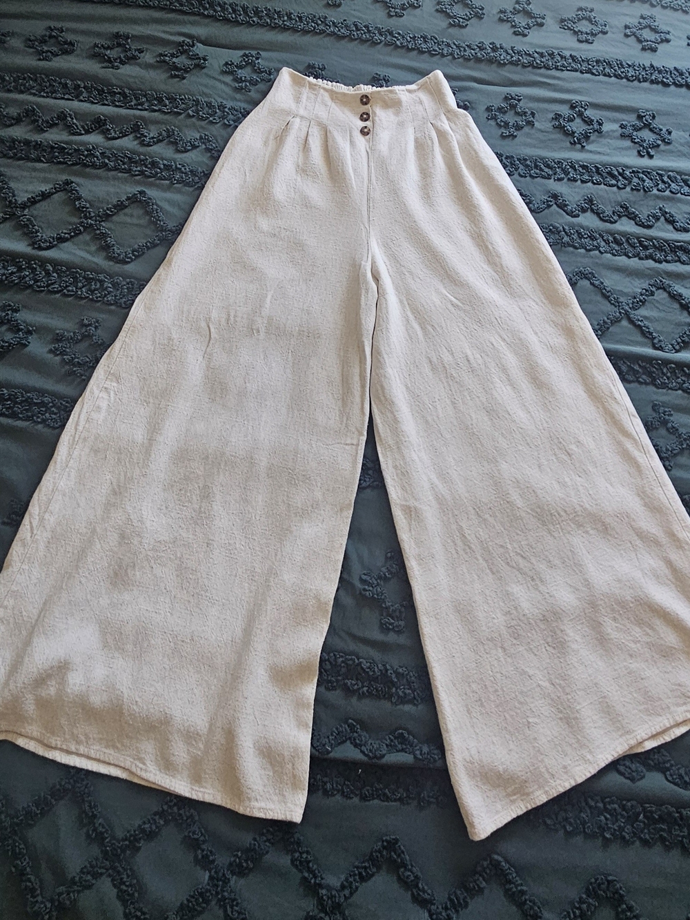 Sienna Sky Cream Wide-Leg Linen Pants